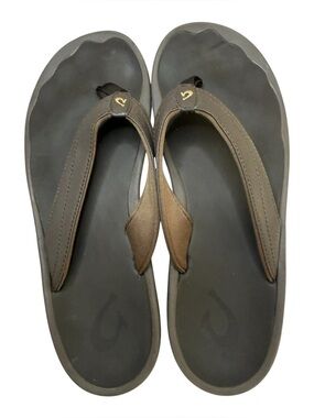 OluKai Ohana Beach Sandals Dark Espresso Brown Womens Sz 9💛